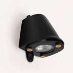 Brassvane matt black wall light overall view