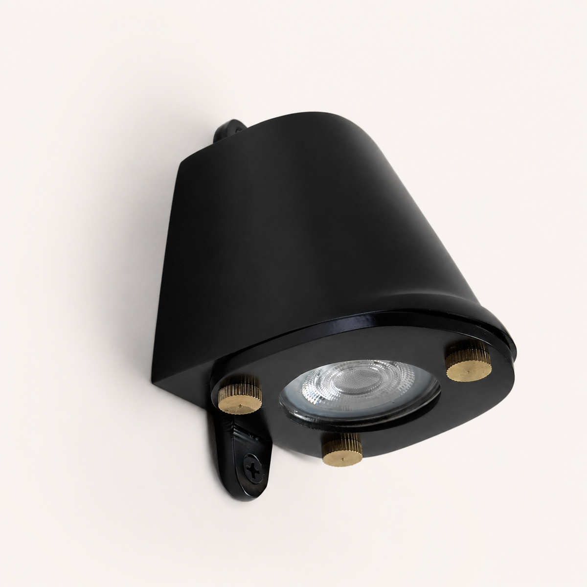 Brassvane matt black wall light overall view