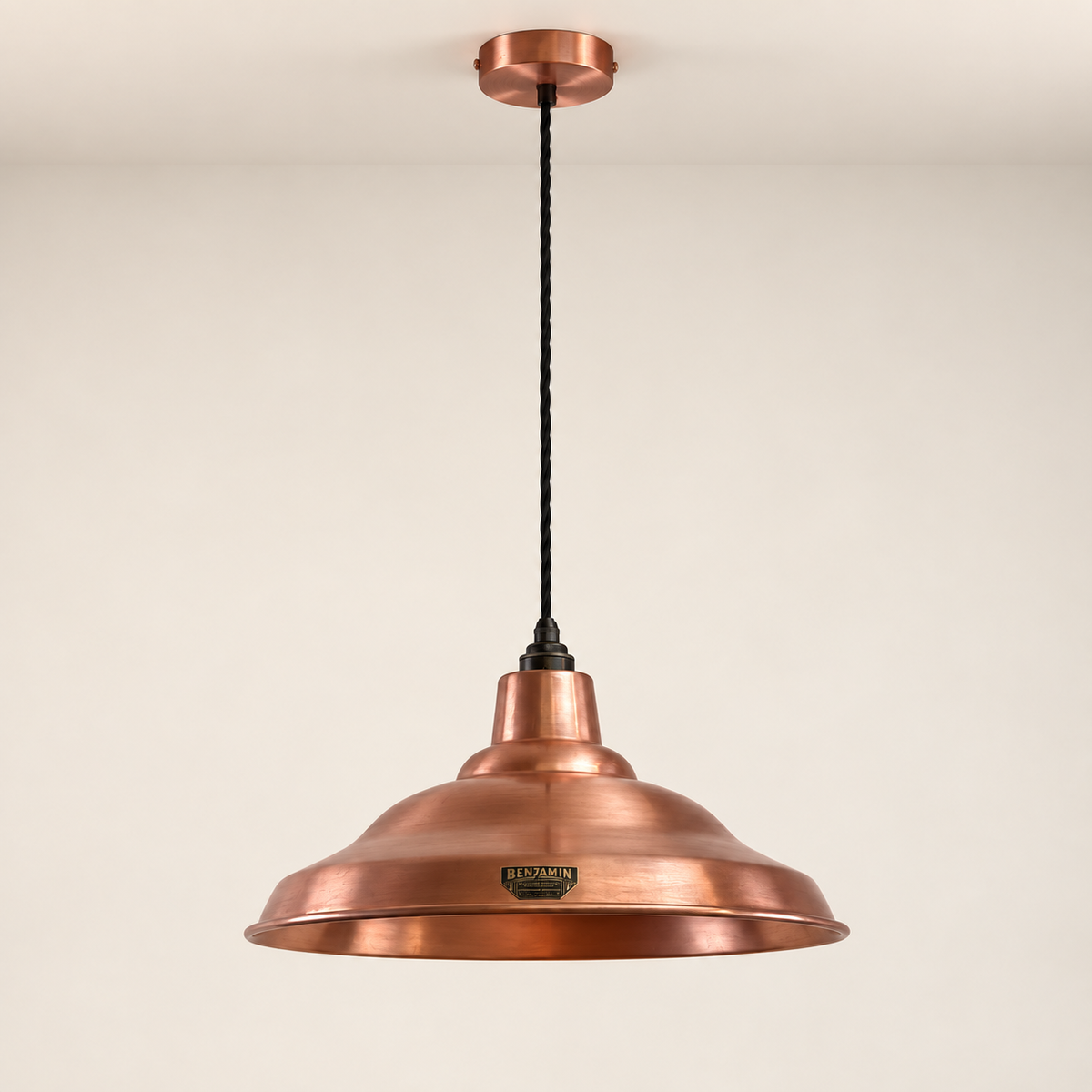 Brassvane antique copper industrial pendant light additional view 2