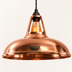 Brassvane handspun copper pendant light overall view