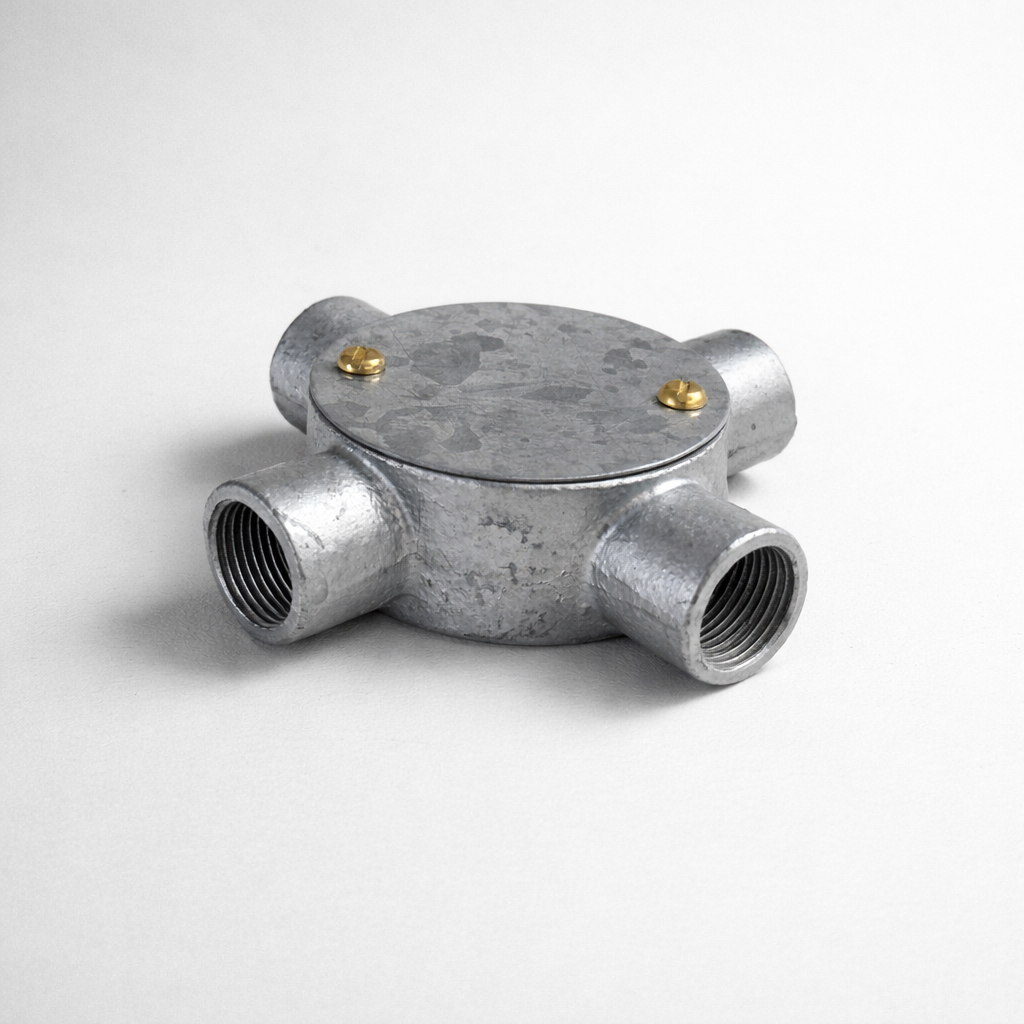 Brassvane galvanized conduit cross box overall view