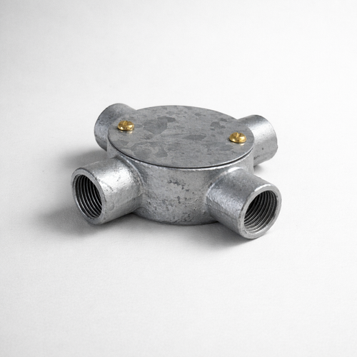 Brassvane galvanized conduit cross box overall view
