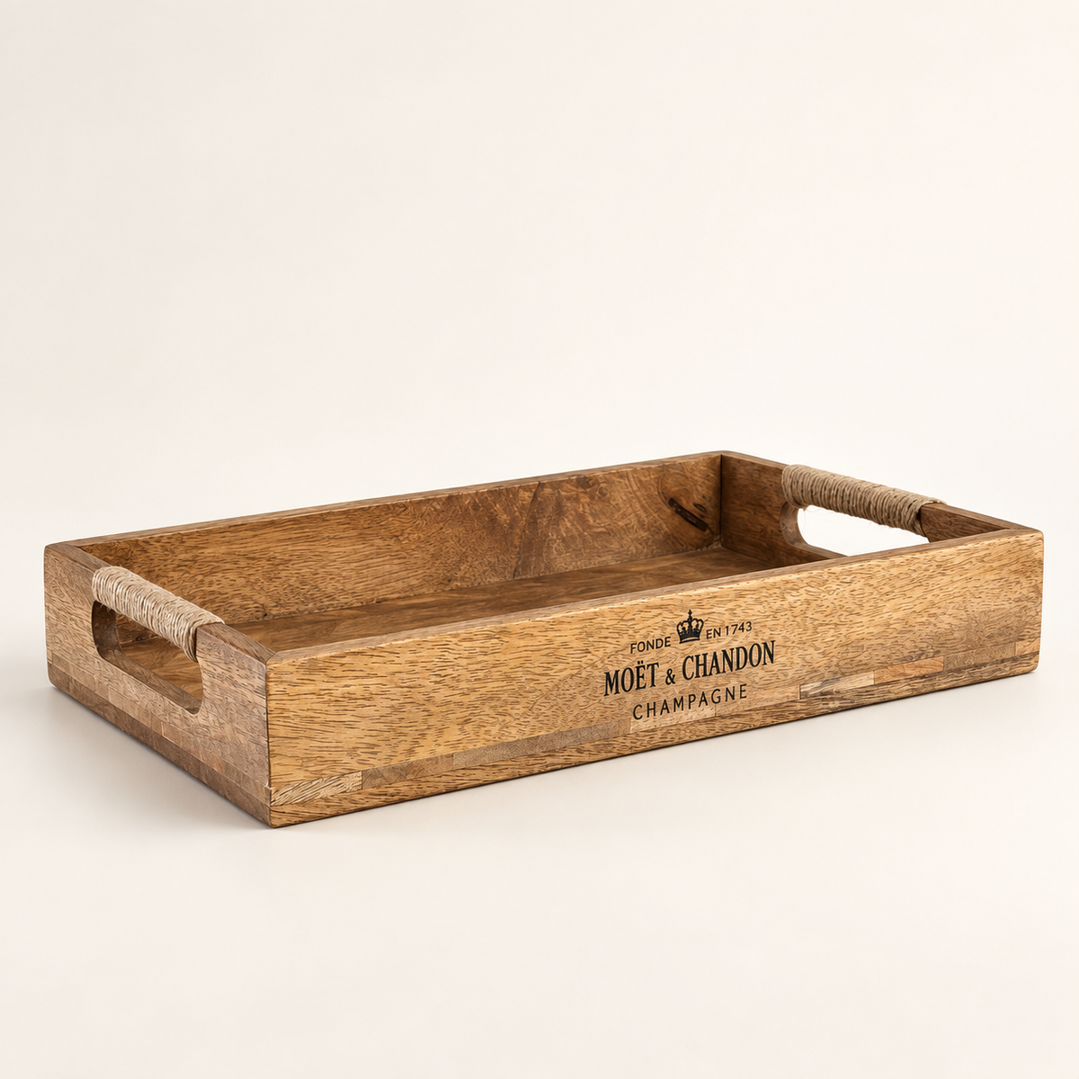 Brassvane patchwork wooden serving tray additional view 3