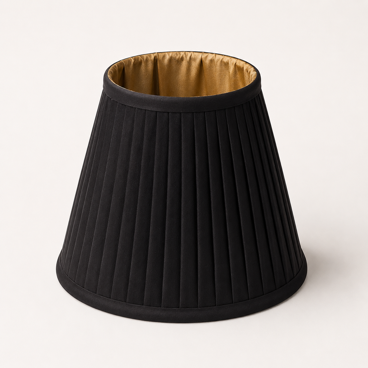 Brassvane black and gold pleated lampshade overall view