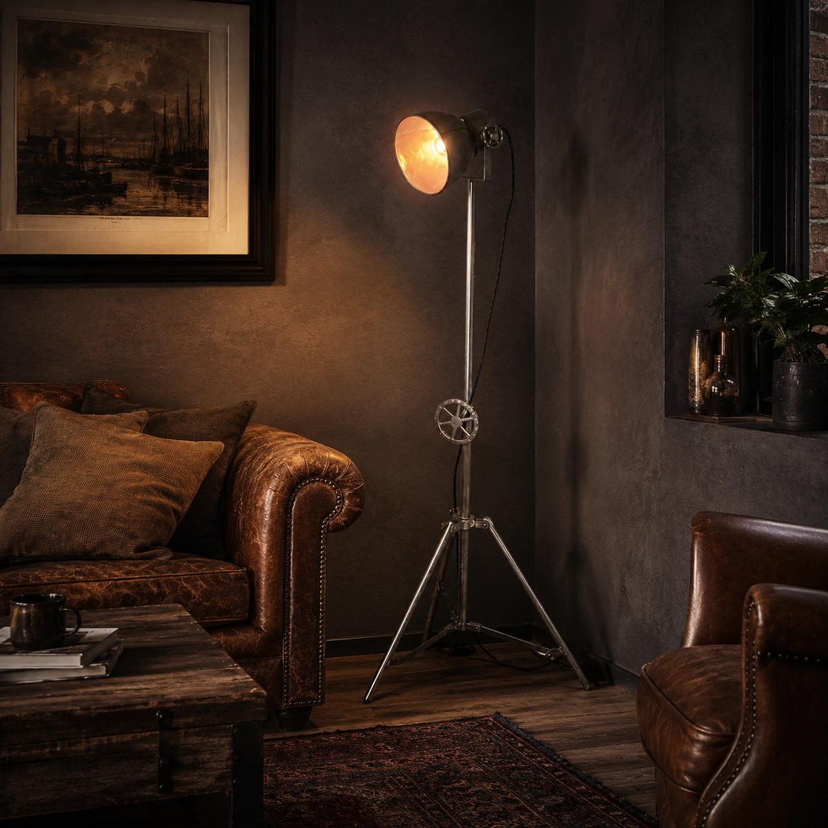 Brassvane tripod floor lamp additional view 4