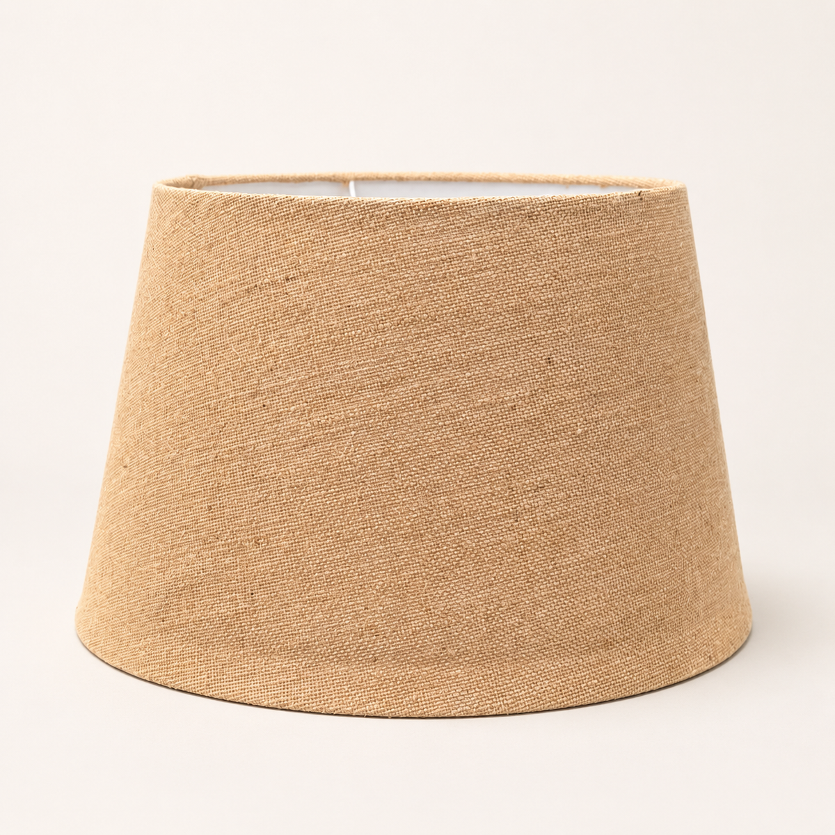 Brassvane hessian drum lampshade overall view