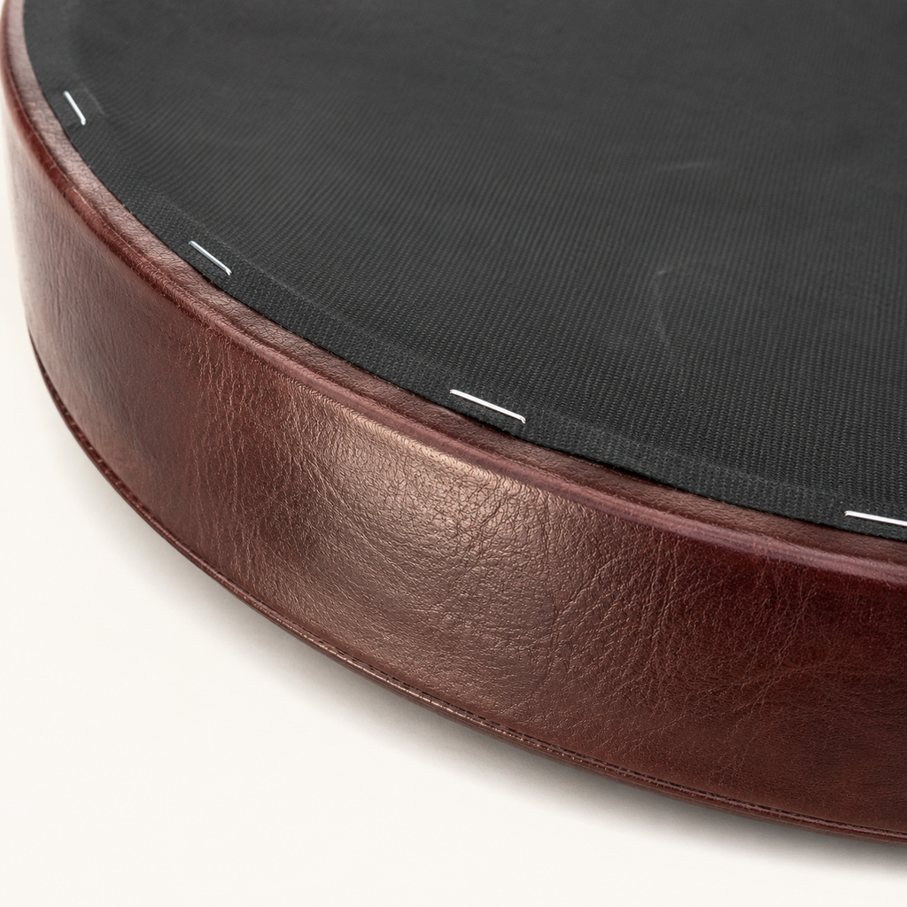 Brassvane oxblood leather bar stool seat additional view 8