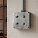 Brassvane 4 gang conduit light switch additional view 2