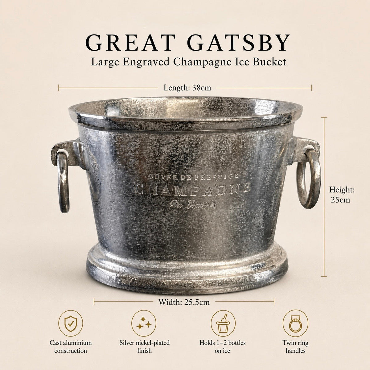 Brassvane raw cast champagne ice bucket additional view 4
