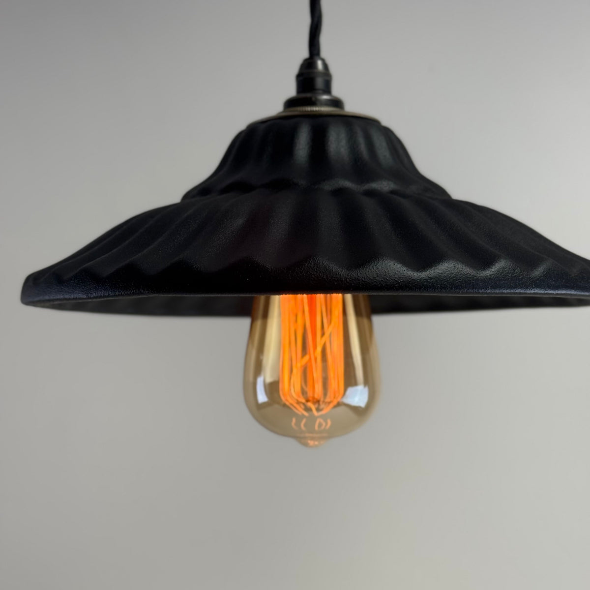 Brassvane matt black ceramic pendant light additional view 8