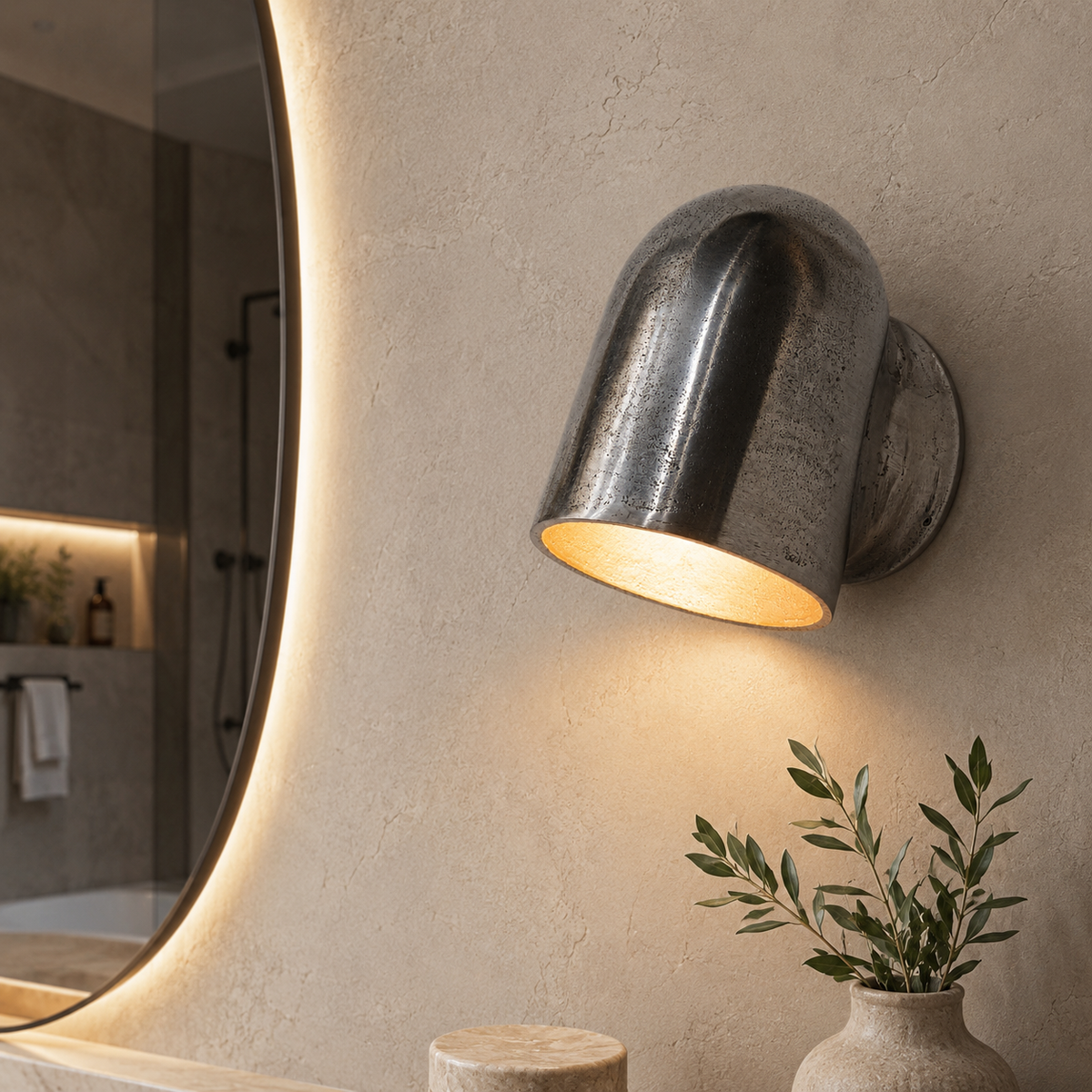 Brassvane raw cast aluminum wall light additional view 3