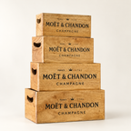 Brassvane wooden champagne storage crates overall view