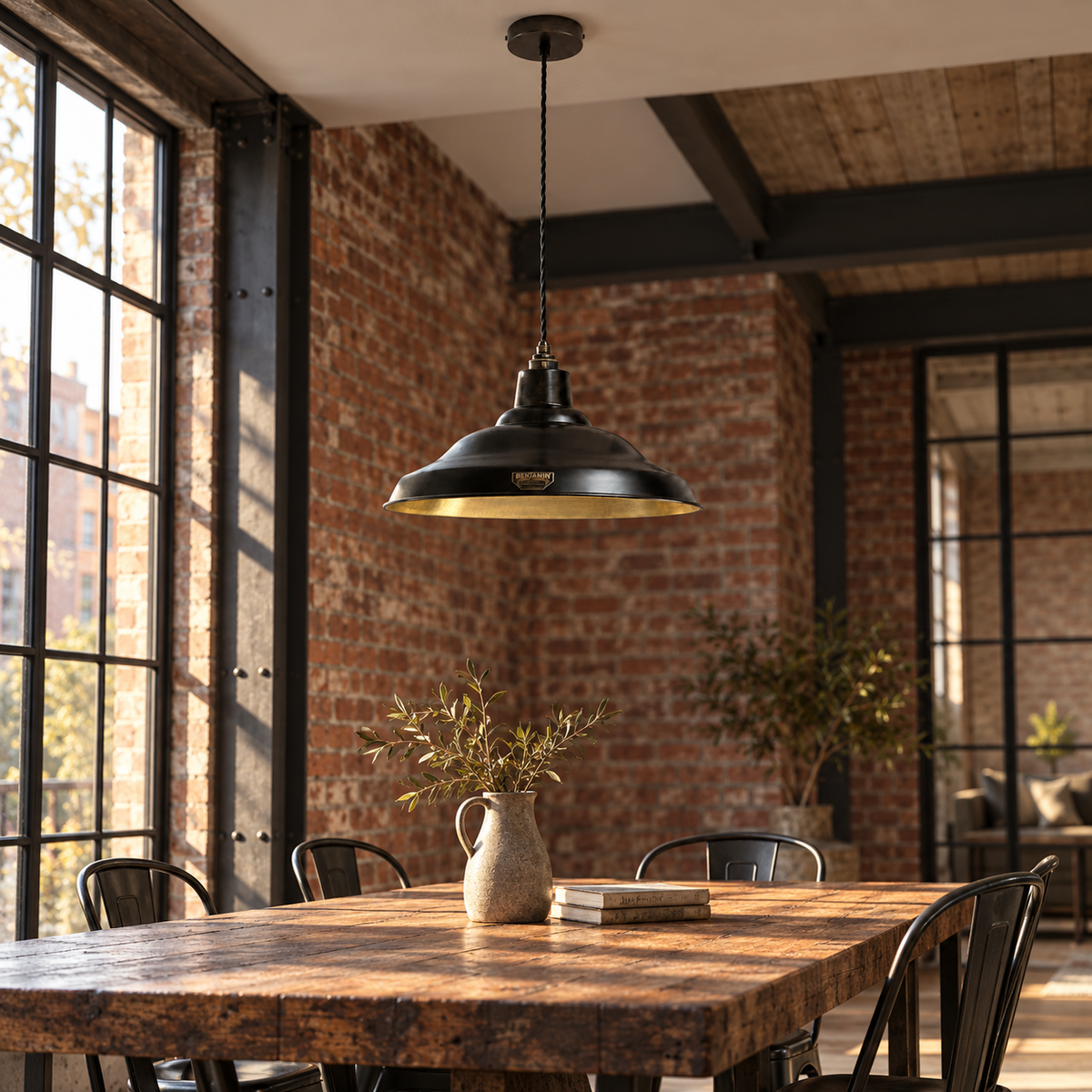 Brassvane antique brass pendant light additional view 2