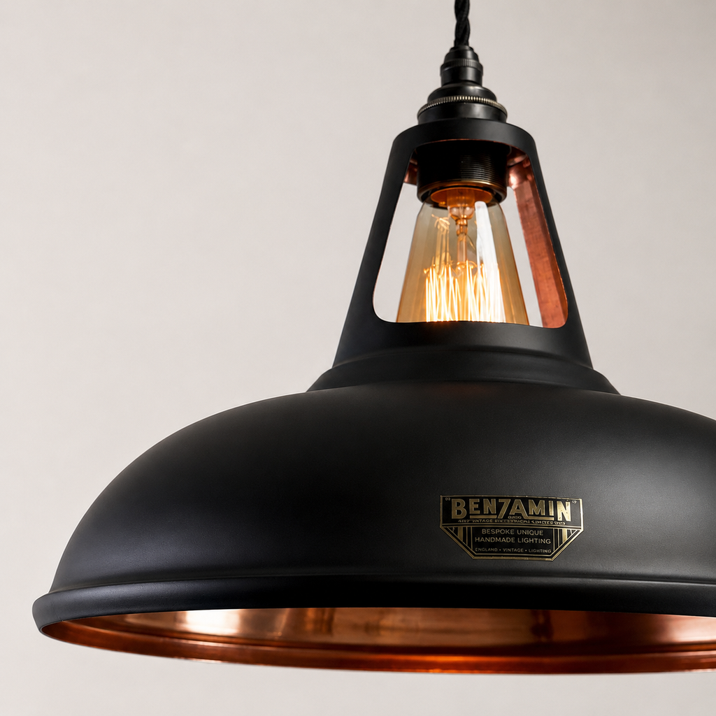 Brassvane matt black and copper pendant light additional view 6
