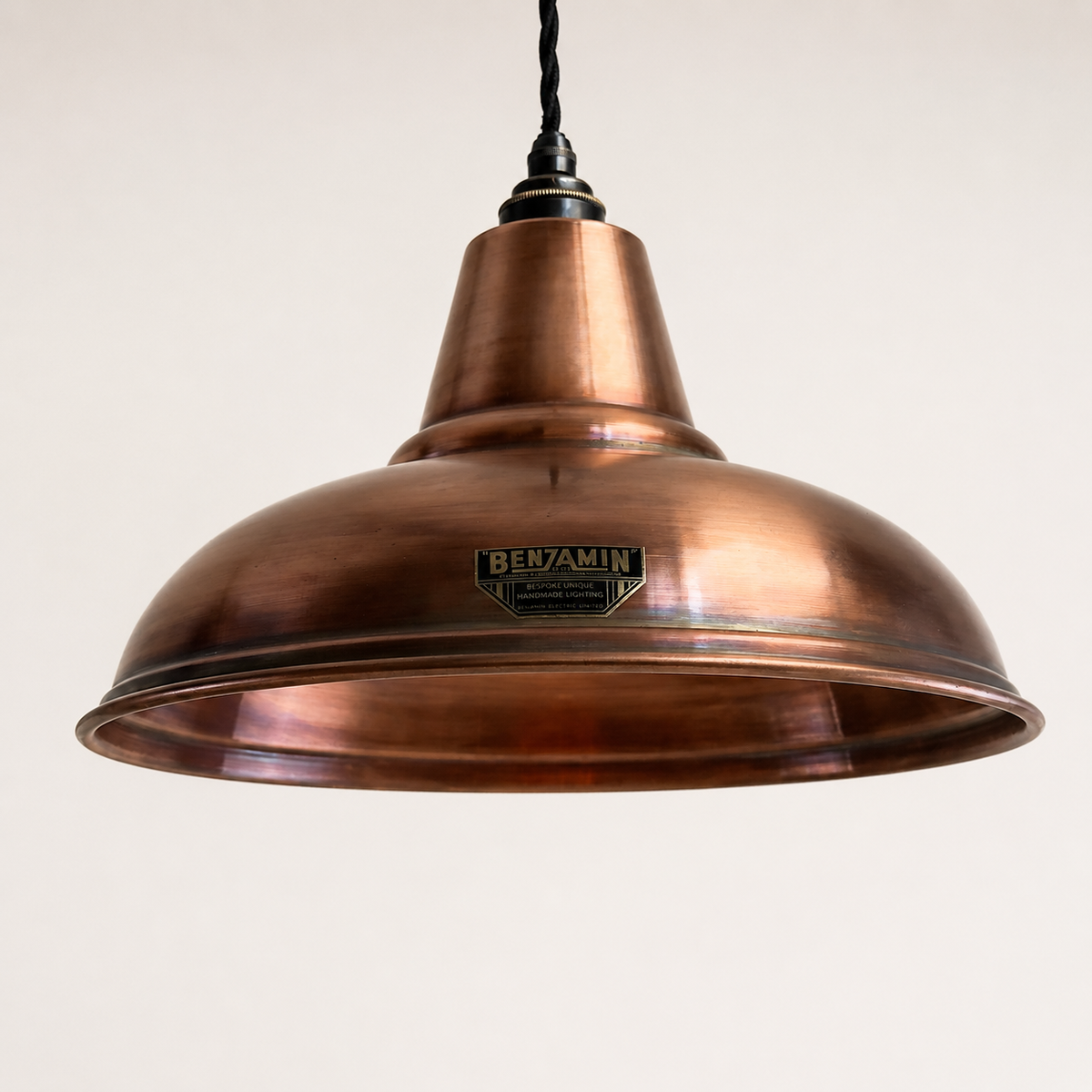 Brassvane antique copper pendant light overall view