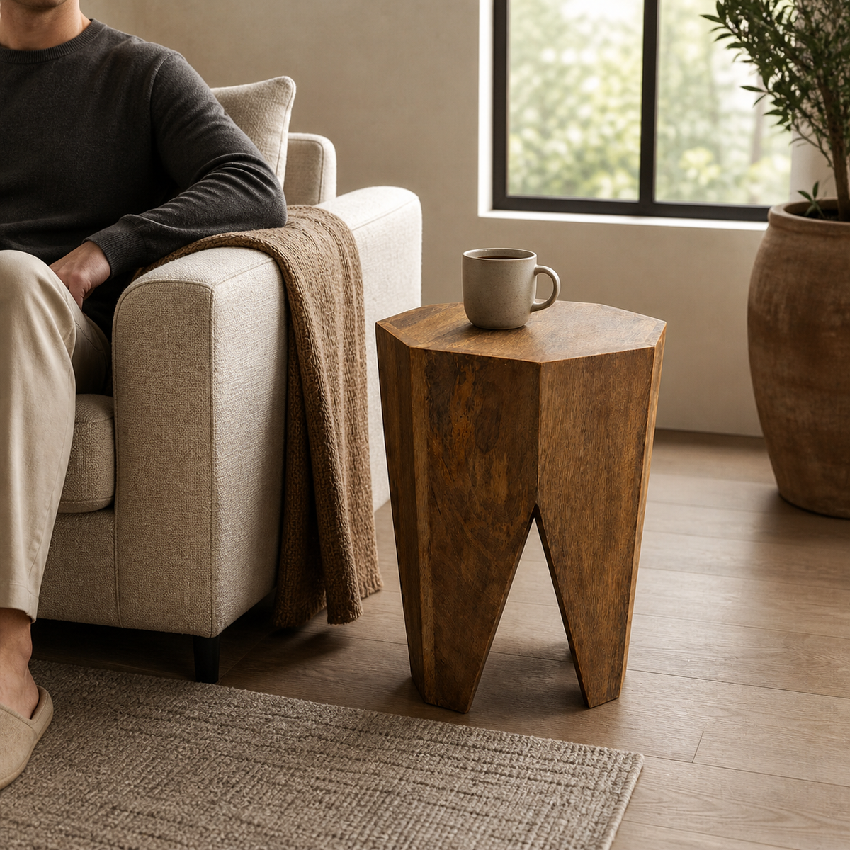 Brassvane mango wood side table additional view 6
