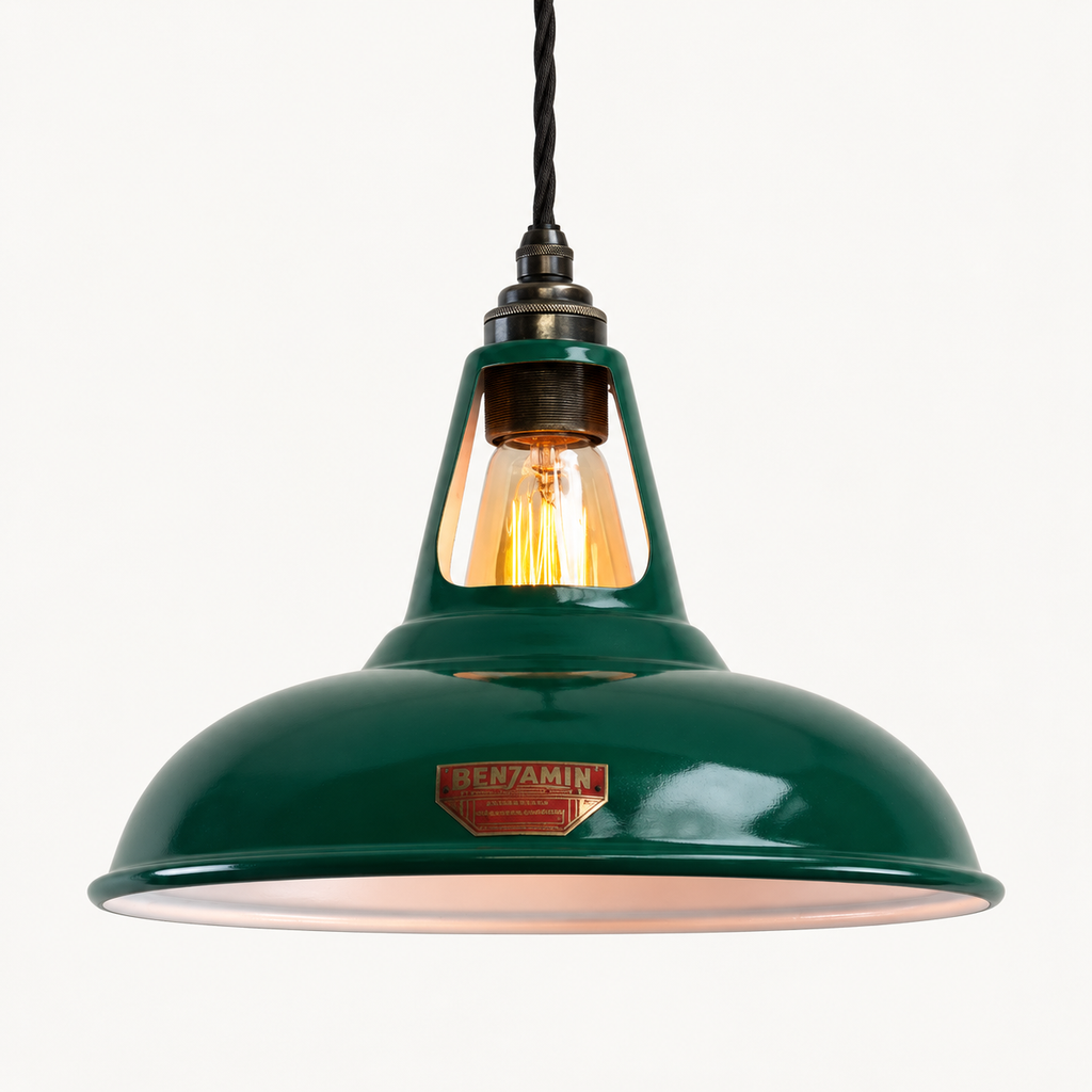 Brassvane racing green slotted pendant light additional view 5