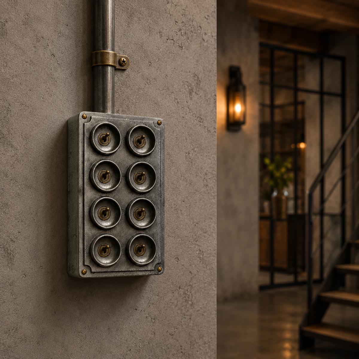 Brassvane 8 gang toggle light switch additional view 7