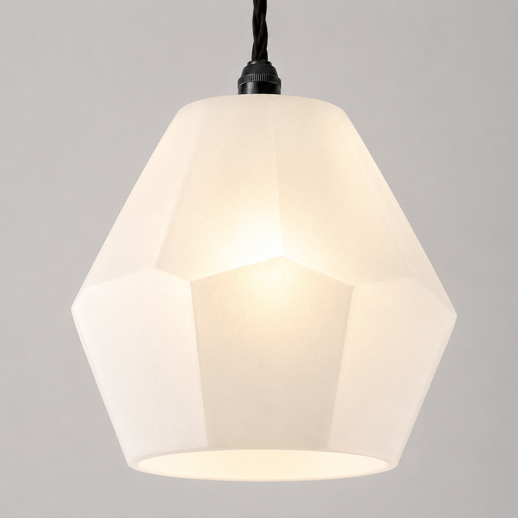 Brassvane white opal glass pendant light overall view