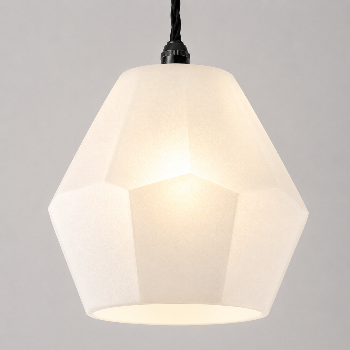 Brassvane white opal glass pendant light overall view