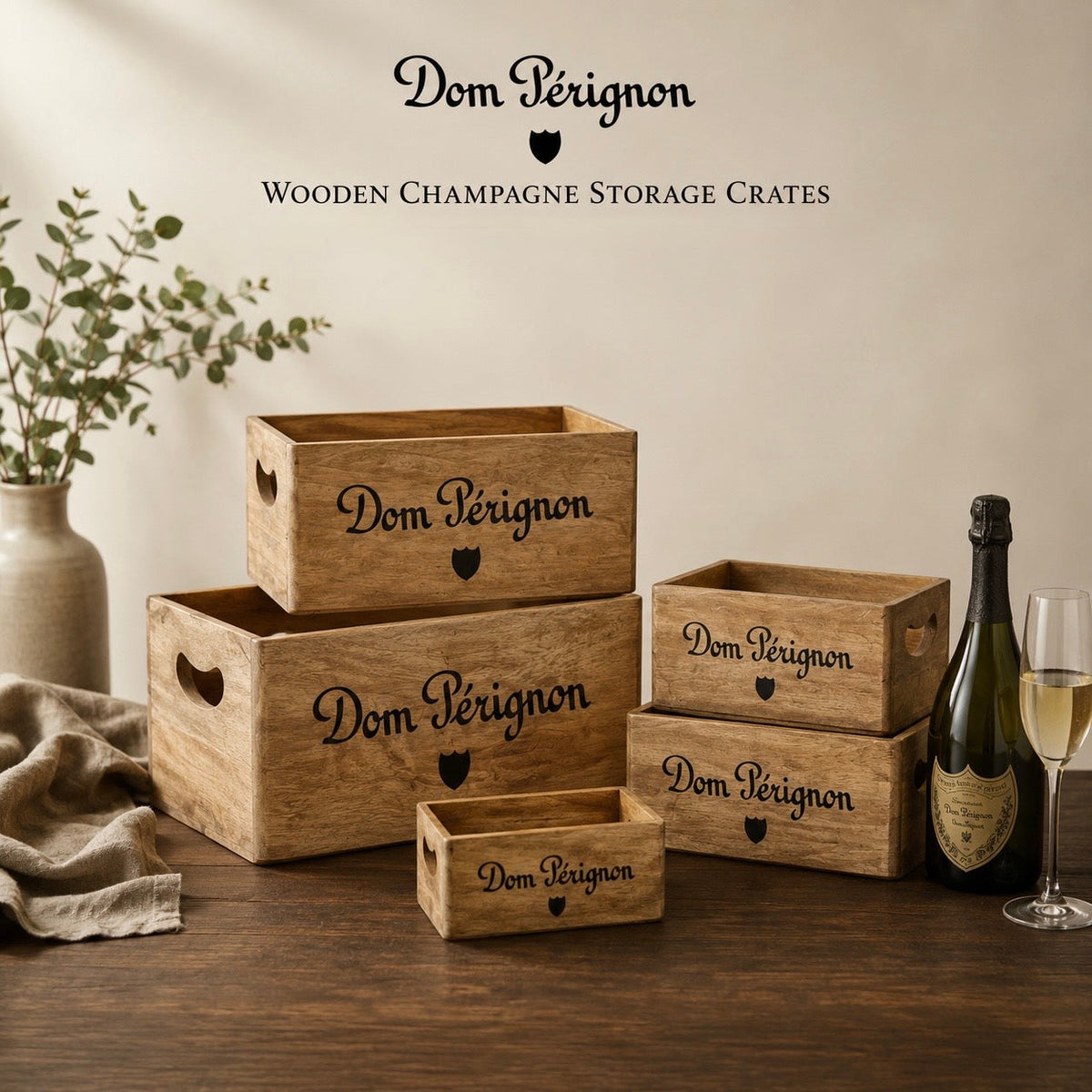 Brassvane wooden champagne storage crates additional view 2