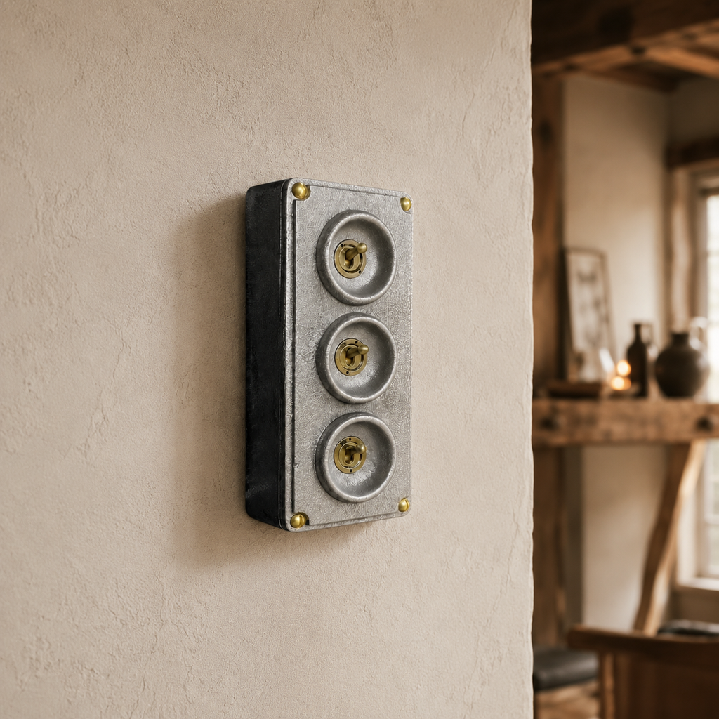 Brassvane 3 gang conduit toggle switch additional view 2