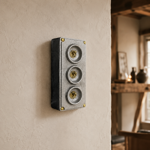 Brassvane 3 gang conduit toggle switch additional view 2