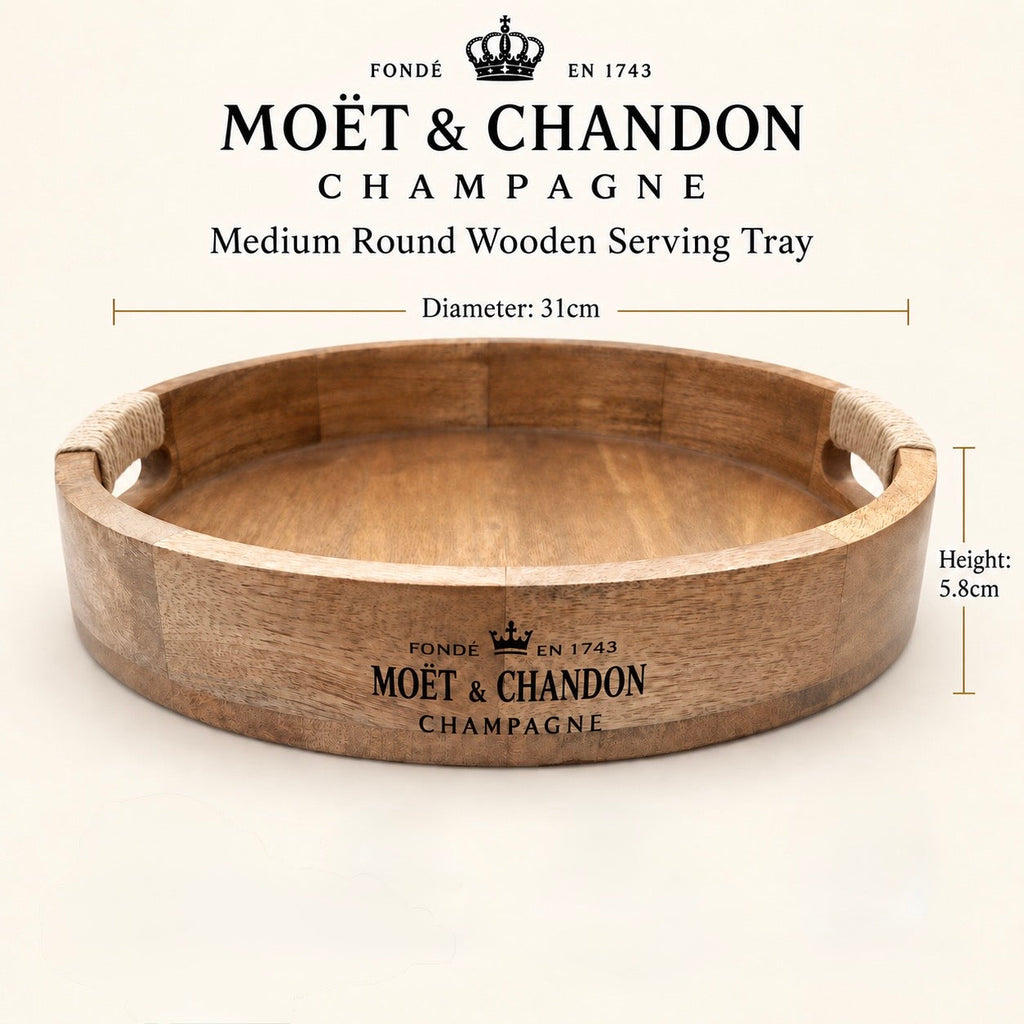 Brassvane round wooden serving tray additional view 9