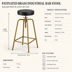 Brassvane adjustable bar stool additional view 6