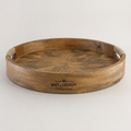 Brassvane round wooden serving tray overall view