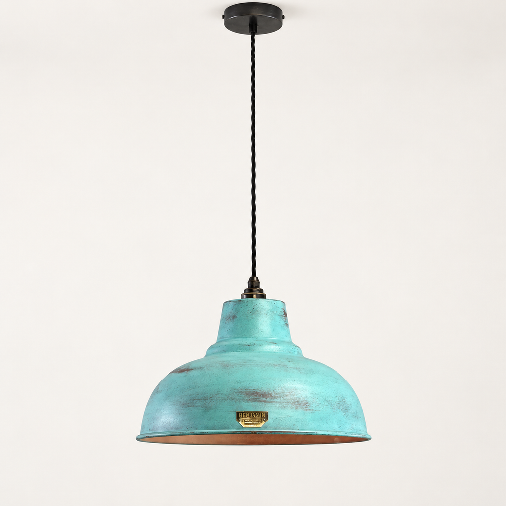 Brassvane copper verdigris pendant light additional view 4