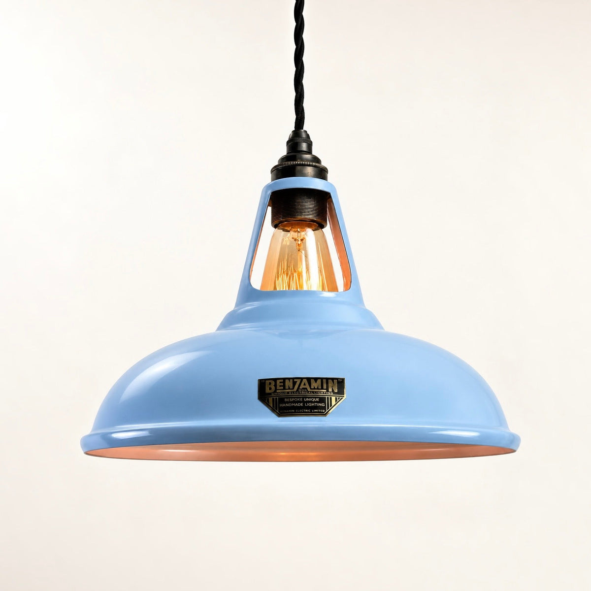 Brassvane blue pendant light overall view