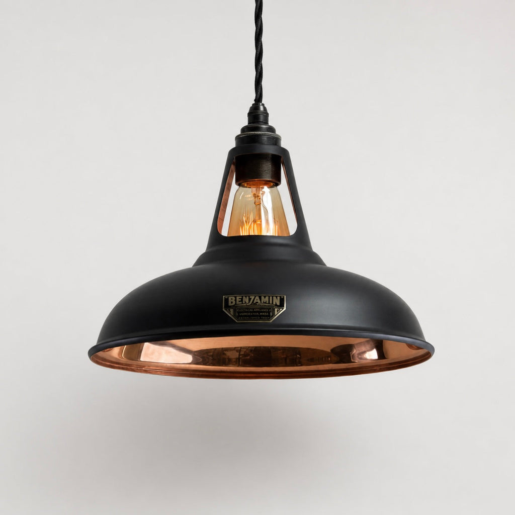 Brassvane matt black and copper pendant light additional view 5