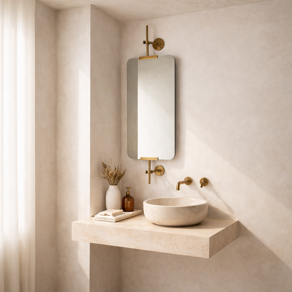 Brassvane antique brass wall mirror additional view 3