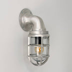 Brassvane raw cast swan neck wall light overall view