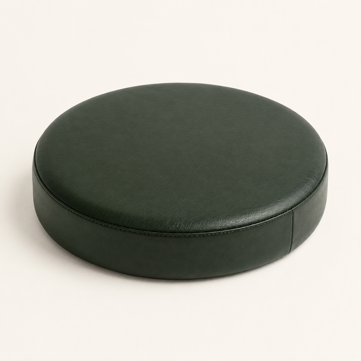 Brassvane dark green leather bar stool seat overall view