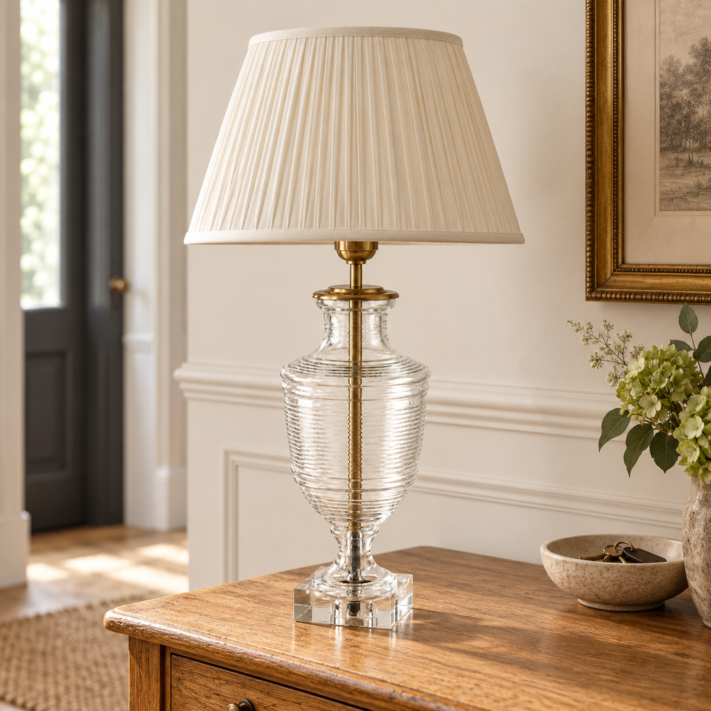 Brassvane ribbed glass urn table lamp additional view 2