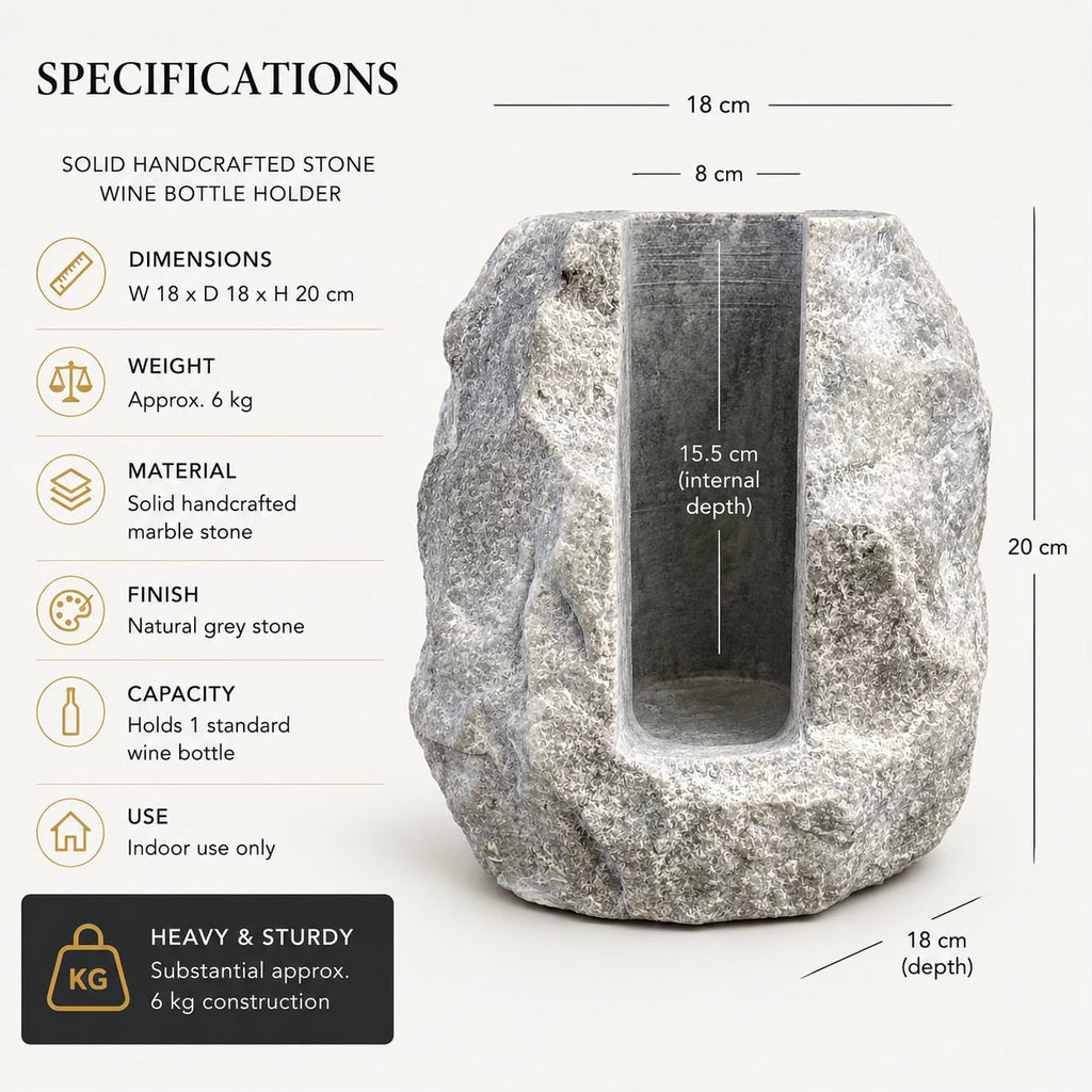 Brassvane marble wine bottle holder additional view 12