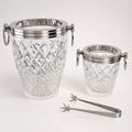 Brassvane hand cut glass ice cooler overall view