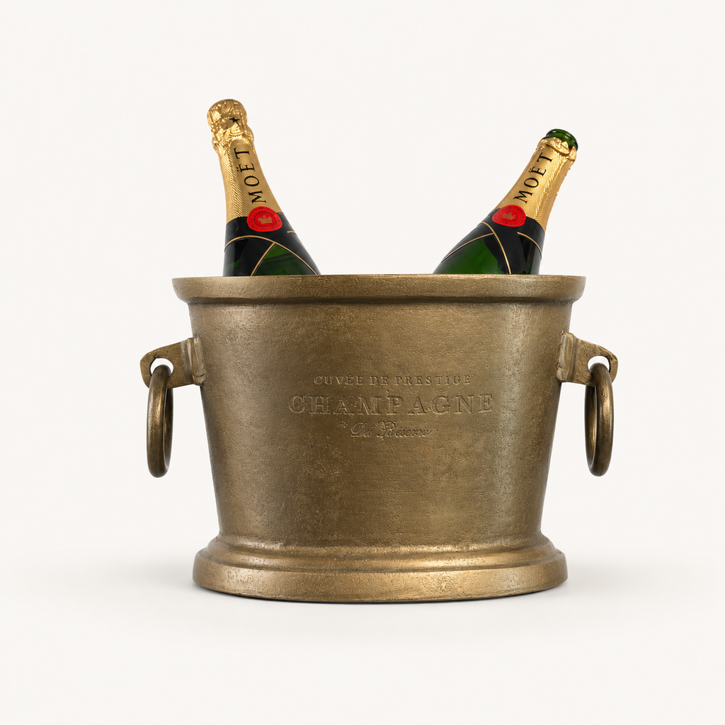 Brassvane antique brass champagne ice bucket additional view 2
