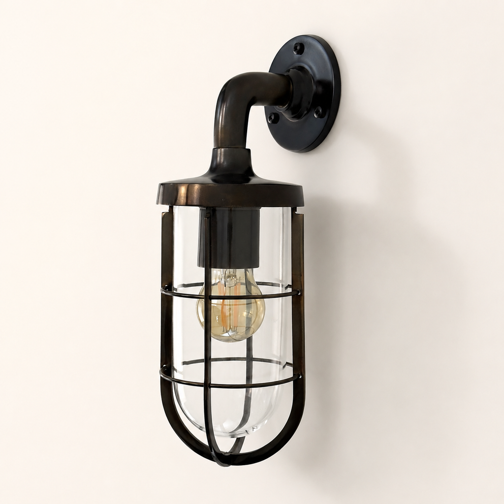 Brassvane aged bronze swan neck wall light additional view 4