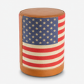 Brassvane USA flag pouf footstool overall view