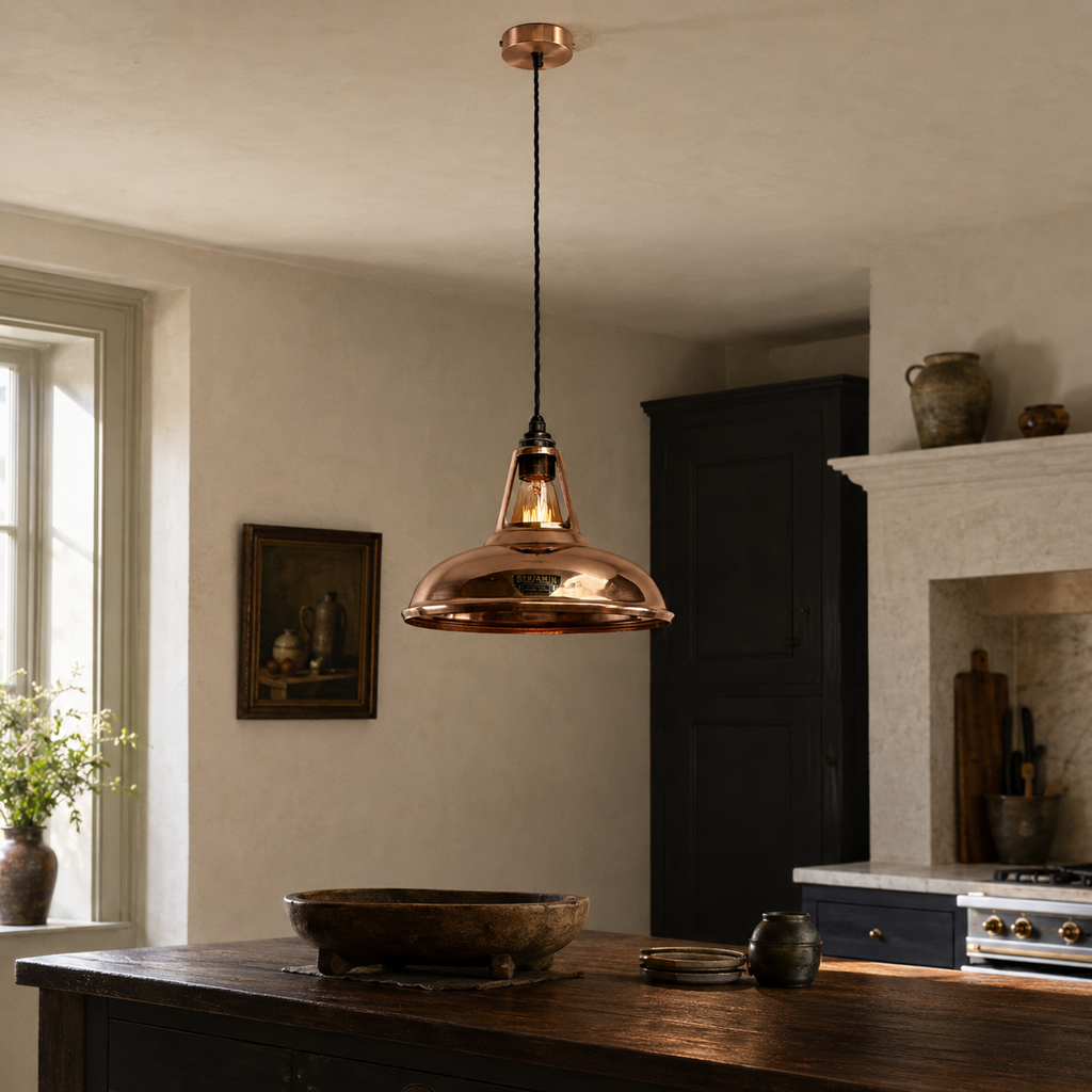 Brassvane handspun copper pendant light additional view 2