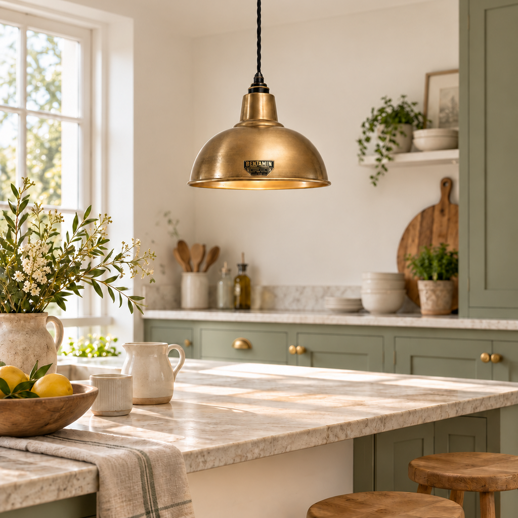 Brassvane antique brass dome pendant light additional view 2