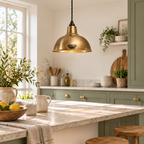 Brassvane antique brass dome pendant light additional view 2