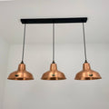 Brassvane antique copper 3 pendant track light overall view