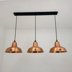 Brassvane antique copper 3 pendant track light overall view