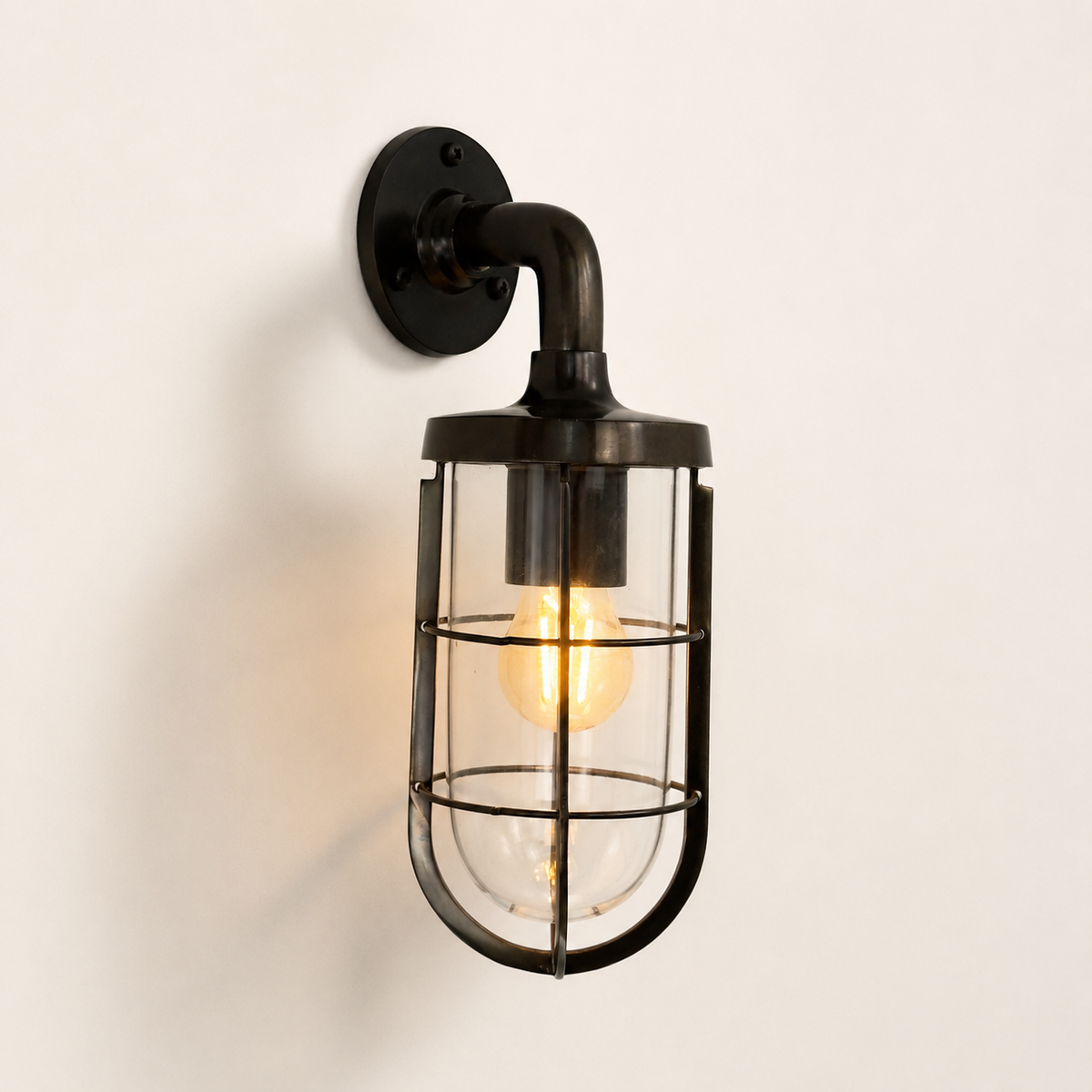 Brassvane aged bronze swan neck wall light additional view 2