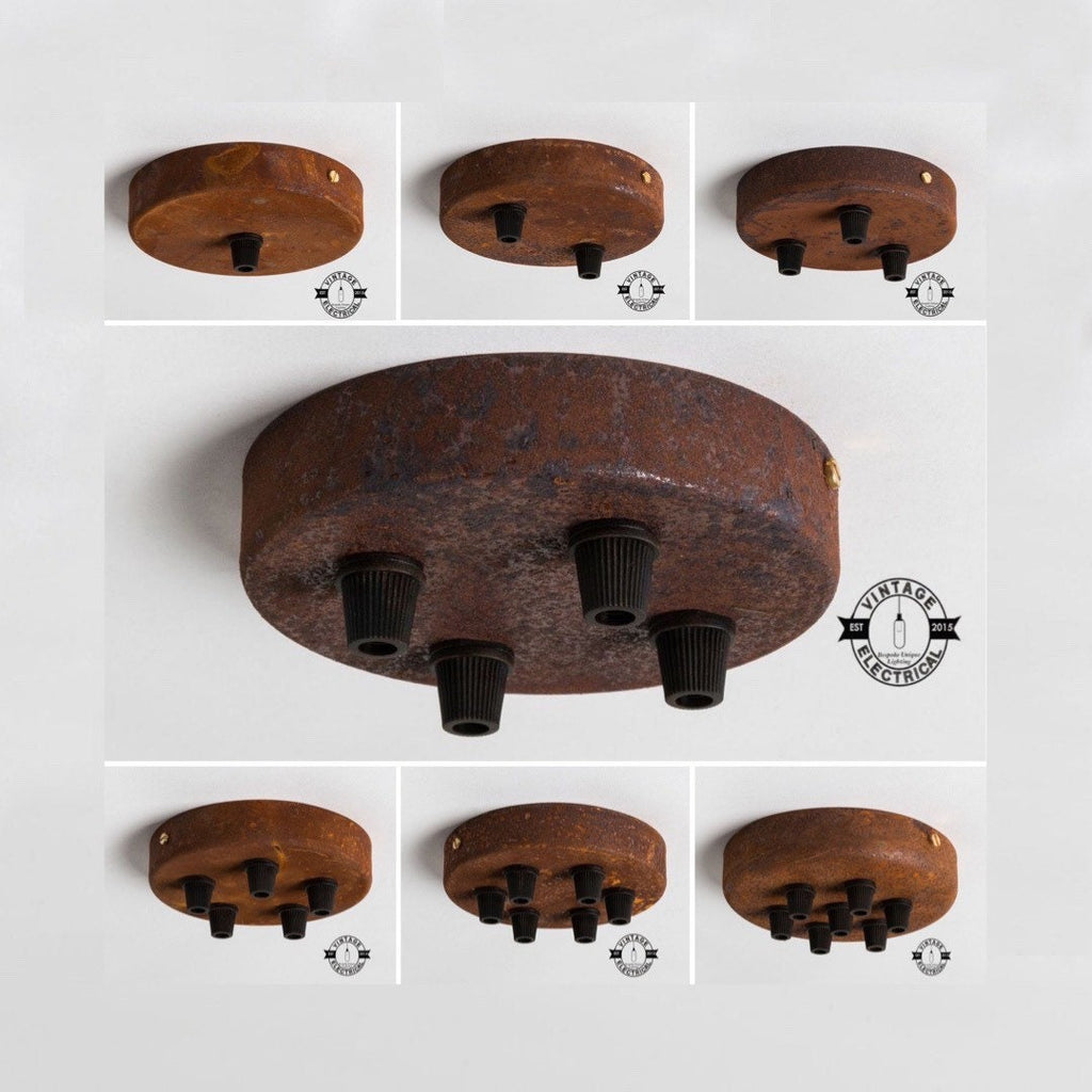 Brassvane rusted ceiling rose overall view