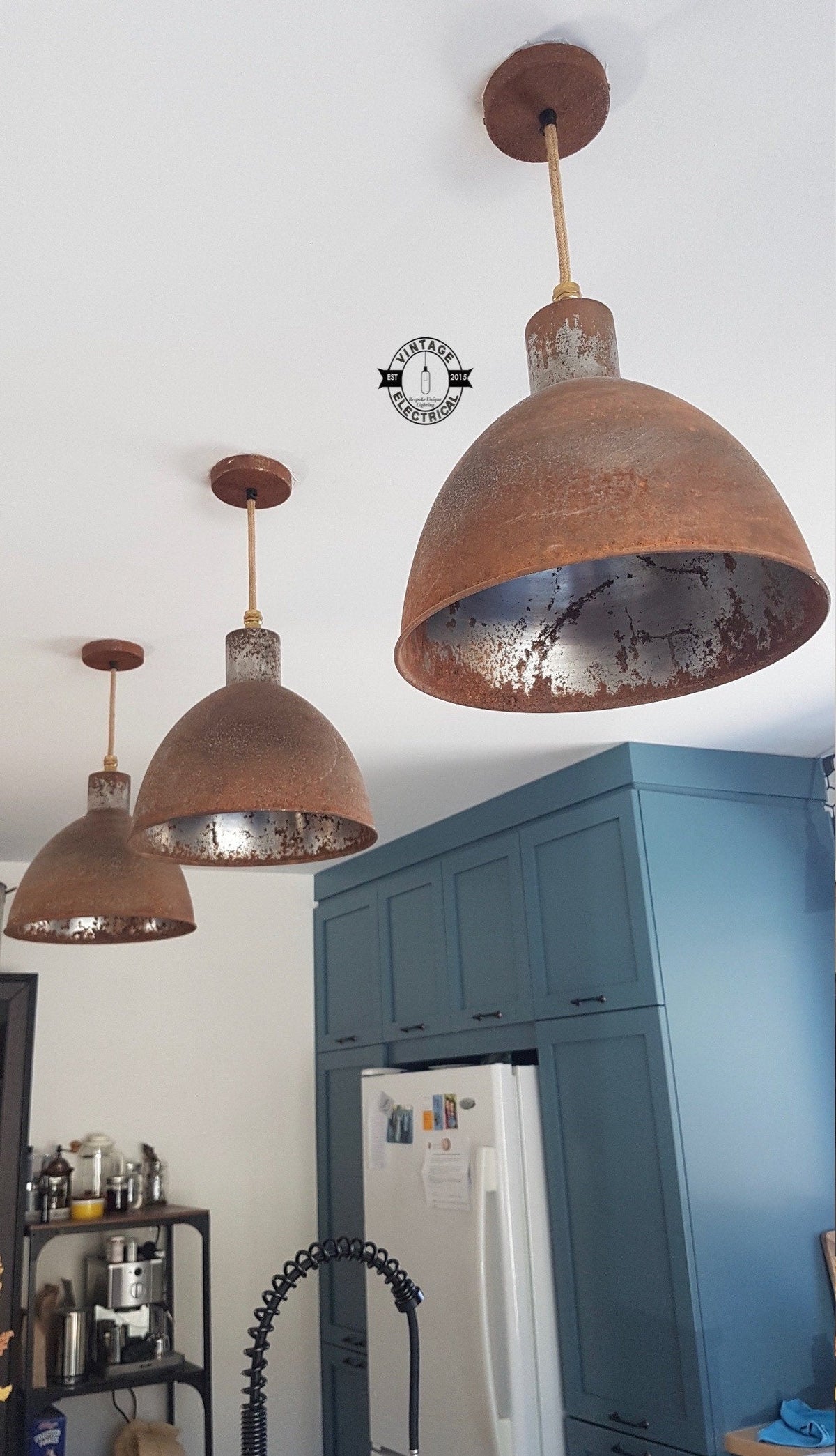 Brassvane rusted steel pendant light additional view 11